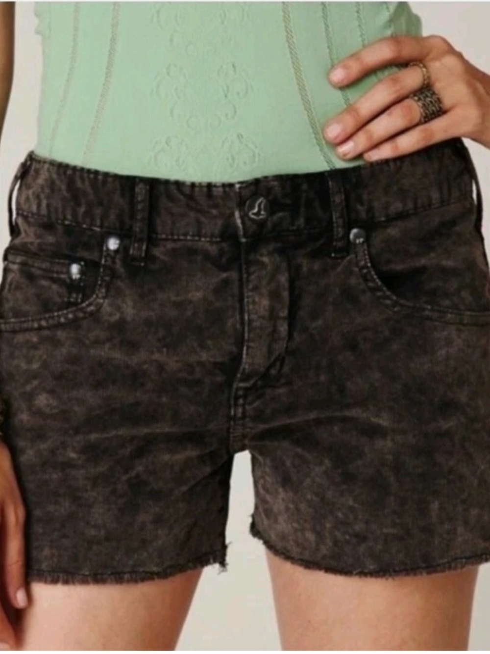 Free People Acid Wash Corduroy Shorts 29
